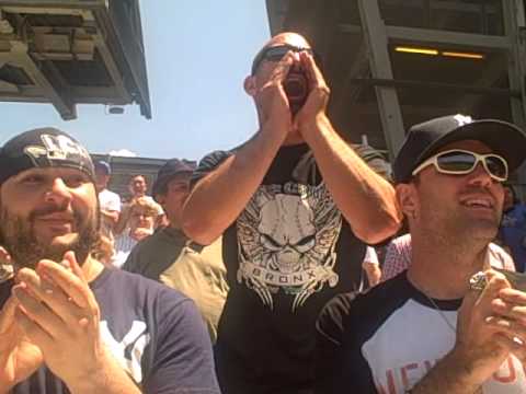 Yankees - During Game 1 of the Yankees-Dodgers doubleheader, the Bleacher Creatures give former Yankees Captain Don Mattingly roll call.