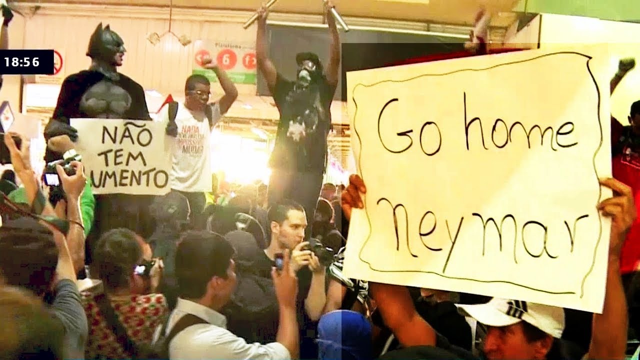 Video Go Home Neymar HD Brazil WORLD CUP Protests in A METRO TUBE STATION 
