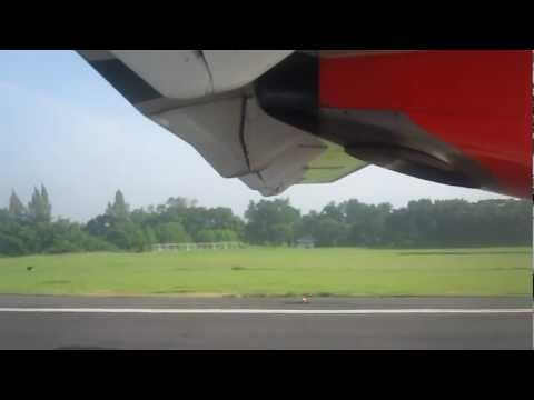 Foggy Take off Wings Air ATR 72-500 at Yogyakarta Adisucipto International Airport