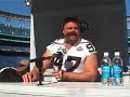 \"Moose and I at Super Bowl XXXVII Raiders Media Day.\" Myk