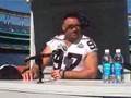 Moose and I at Super Bowl XXXVII Raiders Media Day. Myk