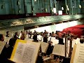 from richard wagner, symphonisches orchester z�rich (soz). a view from the bass section at the back of the tonhalle. rarely seen contrabass-trombone in front.
