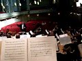 from richard wagner, symphonisches orchester z�rich (soz). a view from the bass section at the back of the tonhalle. rarely seen contrabass-trombone in front.