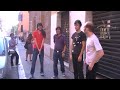 carpacho! rehearsing their dance moves in the street.