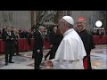 http://www.euronews.com/ there was reconciliation in the air in st peters. centuries of division were rolled away when pope francis greeted ecumenical patria...