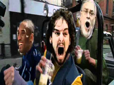 LAKERS Kobe, Pau, Phil, and Sasha DANCING in a CAR!!!  RARE!!!