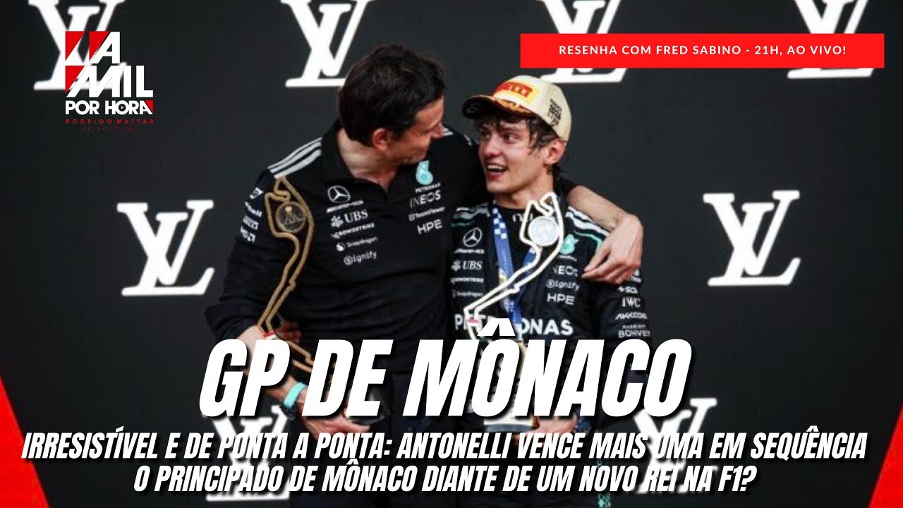 RESENHA DO GP DE MÔNACO DE F1 COM RODRIGO MATTAR E FRED SABINO | AO VIVO - NESTA TERÇA, 21H #F1