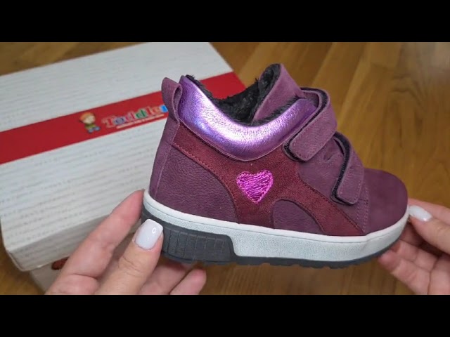 Ботинки Todler бордовые с сердечком 5375