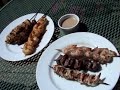 how to grill Steak Kabobs or Satay with peanut sauce