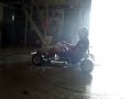 my dad doing dounuts on in a go kart