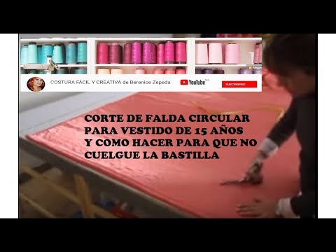 como hacer un vestido - Corte de falda circular , para vestidos Xv. Tip para emparejar el ruedo.