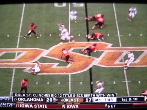 2013 CFB HIGHLIGHTS & BEDLAM w/ #17 OKLAHOMA vs #6 STATE COWBOYS UPSET BY SOONERS 4TH QTR.