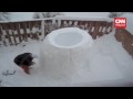 iReporter Aaron Spencer of Herndon, Virginia, took advantage of the snow and built an igloo in his backyard.