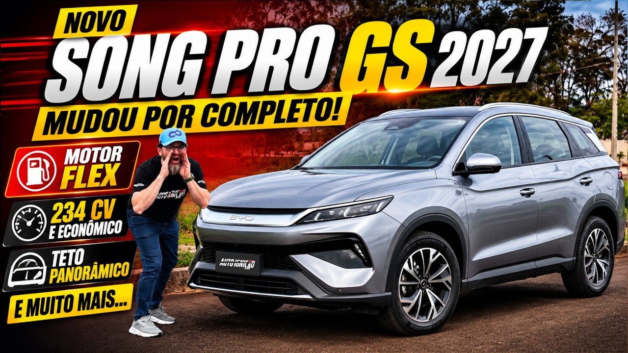 NOVO BYD SONG PRO 2027 FLEX - Mudou Por Completo e Com Teto Panorâmico!