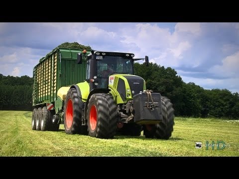 axion - http://www.facebook.com/AgrartechnikHD Lohnunternehmen Krämer mit 2 Claas Axion + Krone ZX Tridemladewagen bei der Grassilage Aufnahmeort: Bei Neunkirchen Ka...