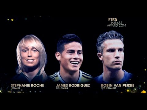 Los 3 Finalistas Premio Puskas 2014 | FIFA | Van Persie - James Rodriguez - Sthefani Roche