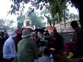 Geshe-la teaching in the rain at Bodhgaya