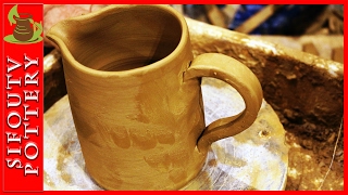 Pottery How to attaching Pottery handles to a clay pottery jug. #66