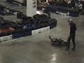 mini bikes on go kart track ,all the crashes