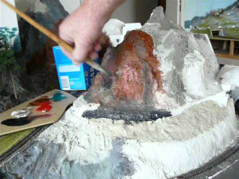 how to paint n scale mountains