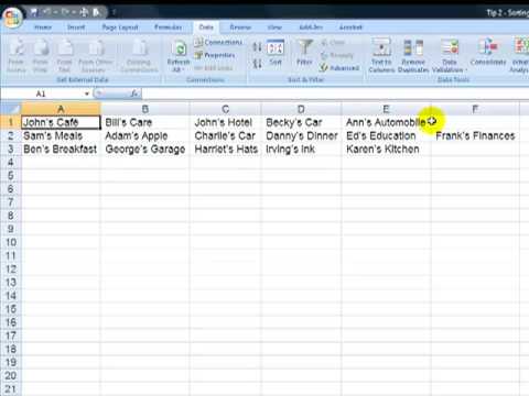 how to turn excel row into a column