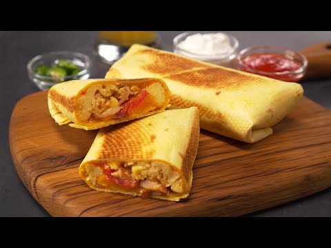 К завтраку, на ужин или с собой! Вкуснейший БУРРИТО С ЯЙЦОМ И БЕКОНОМ. Рецепт от Всегда Вкусно!