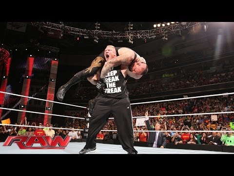 Brock Lesnar F-5s The Undertaker: Raw, March 31, 2014