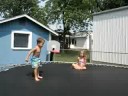 sweet pea & little man and the Trampoline 08-22-08