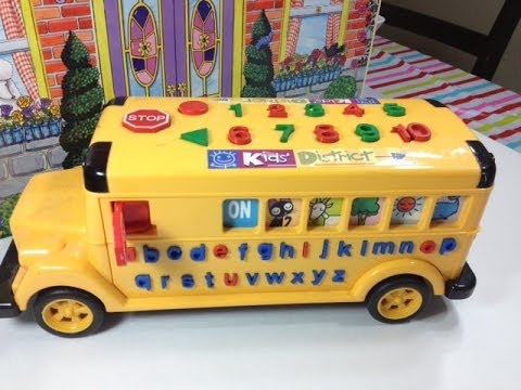 School Bus - Learn Numbers, Alphabets, Words Cool Yellow Big Bus For Kids, Toddlers