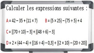 Maths 5ème - Les enchaînements d'opérations Exercice 5