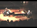 julien kurtz and thierry goldwaser play the warsaw concerto by richard addinsell, arranged for two pianos, during the international piano amateur festival (www.ipaf.fr) at the maison de la radio in paris, france, on july 2nd 2008