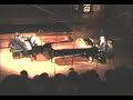julien kurtz and thierry goldwaser play the warsaw concerto by richard addinsell, arranged for two pianos, during the international piano amateur festival (www.ipaf.fr) at the maison de la radio in paris, france, on july 2nd 2008