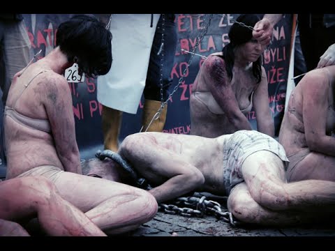 girl slaughtering animal
