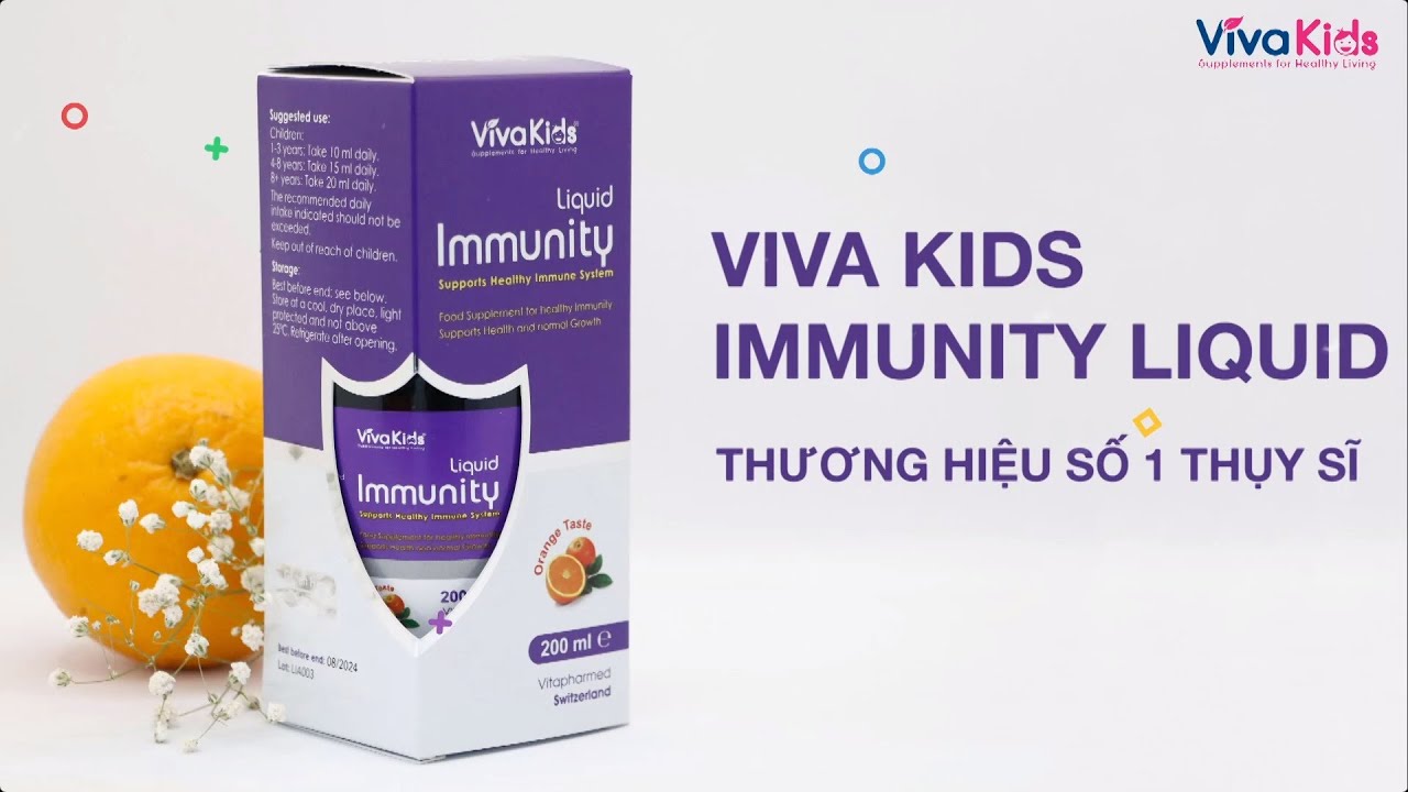 VivaKids Immunity Liquid Tăng cường hệ miễn dịch toàn diện cho trẻ