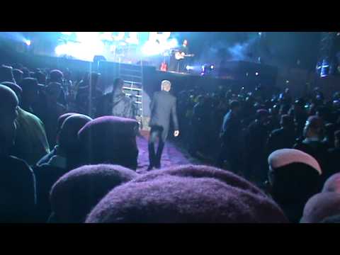 Leaving the stage in Kathmandu