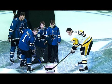 Video: Pavelski steps aside, Hayden Bradley takes ceremonial face off with Crosby