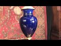 Antique French Blue Vase Clock Set Antique French Blue Vase Clock Set