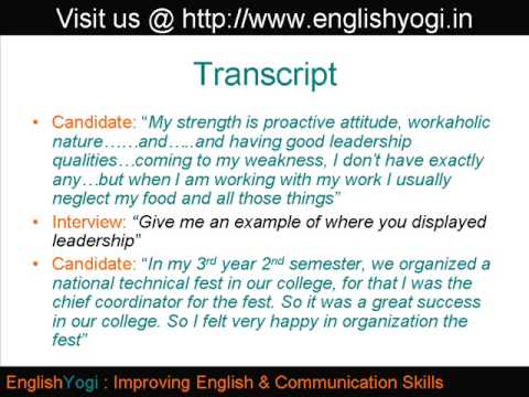 Strengths and weaknesses: an interview sample # 2 Human Resources and comments