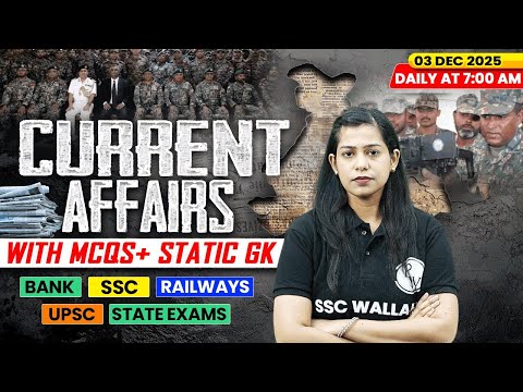 Current Affairs Today | 03 December Current Affairs 2025 | Daily Current Affairs | By Krati Mam