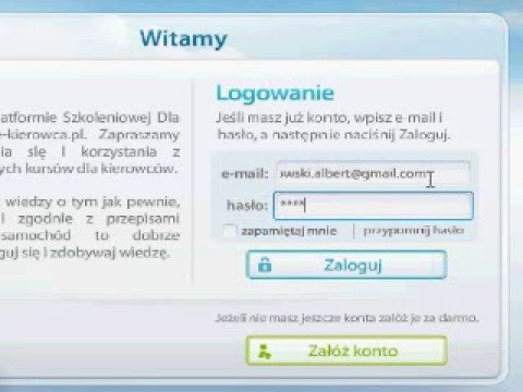 e-kierowca.pl instrukcja logowania
