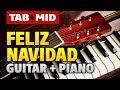 Jose Feliciano - Feliz Navidad Karaoke (Guitar Pro TABS and Piano MIDI tutorial)