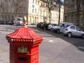 This is a splendid example of Victorian pillar boxes found at the end of Pultenay Bridge. The shape, octagonal, was given up after they were exploded and the round boxes took their place. I have seen Victoria Pillar Boxes in Bath and Dorchester. This one looks better sited than the one in Dorchester. Perhaps they are ashamed of it in Dorset! The VR on the front of the Pillar Box means 'Victoria Regina