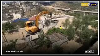 #شاهد: جيش الاحـتـلال يهدم منزل المواطن ثائر زرينه في منطقة بير عونه في بيت جالا غرب مدينة بيت لحم