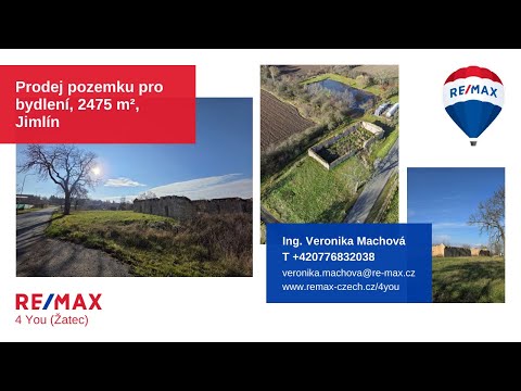 Video Prodej pozemků, 2475 m² , Jimlín