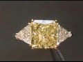 3.76 Canary Radiant GIA Trilliant Ring