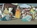 viver brasil dancing the movement of yemanja - goddess of the sea, orixa of sea water, guardian of fishermen. the dance is fluid and cooling, like water. notice the crowd around the dancers shout out yemanja's name and salute her by saying 