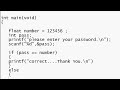 Password prompt C tutorial easy...