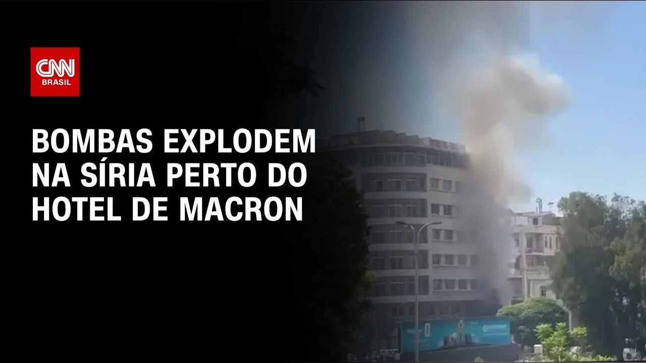 Explosões atingem capital da Síria durante visita de Macron | BASTIDORES CNN