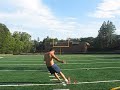 Bruno Giordano kicking 40, 45, 50 yard field goals and 60 yard kick offs...