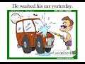 Learn English verb tenses: past tense regular verbs, past tense sentence formation. To download these flashcards, matching worksheets, listening materials, printable games and more, visit www.mes-english.com